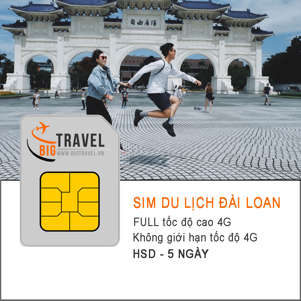 Sim 4G du lịch Đài Loan 5 ngày FULL tốc độ cao 4G - Bigtravel.vn